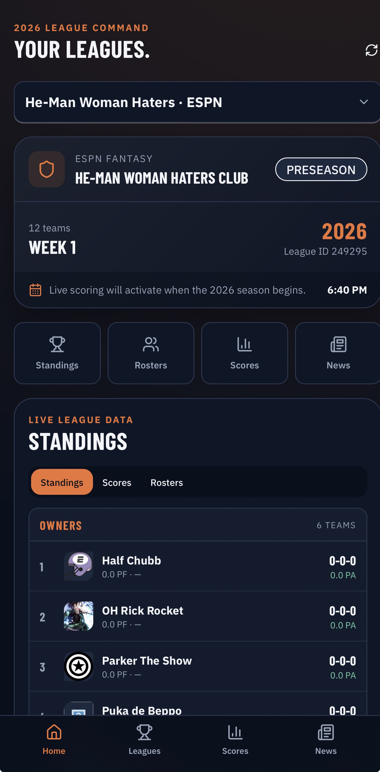 Fantasy Central App